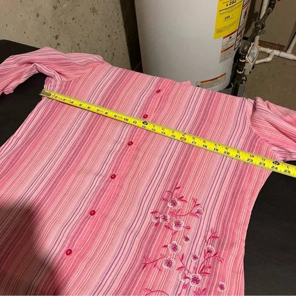 ALIA Women NWT Missy Sz 18 3/4 Sleeve Button Front Collared Career Shirt Stripes - Picture 10 of 11